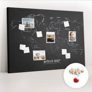Tablice i flipcharty - Wielka Tablica Korkowa 100x140 cm z grafiką - Mapa świata kraje + Drewniane Pinezki - miniaturka - grafika 1