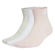 Skarpetki damskie - adidas Ochraniacze na buty i skarpety mieszane, biała/sandy pink/len zielony, X-Small - miniaturka - grafika 1