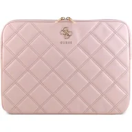 Torby na laptopy - Guess Quilted 4G Sleeve - Etui na notebooka 13" / 14" (różowy) - miniaturka - grafika 1