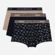 Majtki męskie - Komplet męskich majtek bawełnianych Emporio Armani 3F717111357-11250 S 3 szt Beżowy/Niebieski (8057767238155) - miniaturka - grafika 1