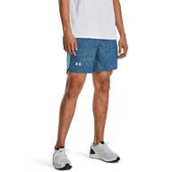 Spodenki męskie - Męskie Spodenki UNDER ARMOUR UA LAUNCH 7'' PRINTED SHORT 1376582-433 – Niebieski - miniaturka - grafika 1