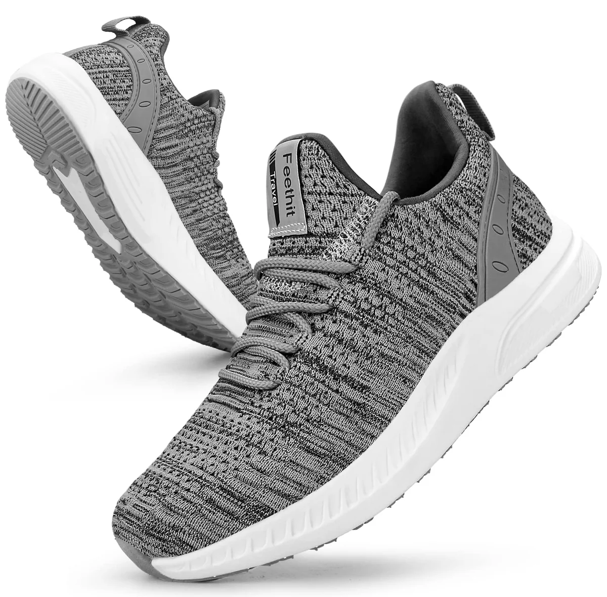 Feethit męskie buty do biegania, buty sportowe, sneakers, antypoślizgowe, gumowe podeszwy, lekkie i przepuszczające powietrze, do chodzenia, biegani..