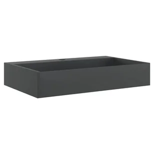 vidaXL Umywalka, 60x38x11 cm, kompozyt mineralny/marmurowy, czarny mat - Umywalki - miniaturka - grafika 1