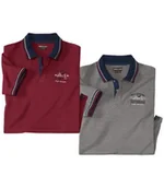 Koszulki męskie - Zestaw 2 polo z piki Exploration Mężczyzna Atlas For Men - Kolor : Szary - Rozmiar : L - miniaturka - grafika 1