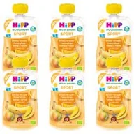 Desery dla dzieci - Hipp Sport Mus owocowy po 1. roku banany-gruszki-pomarańcze-mango z ryżem zestaw 6 x 120 g Bio - miniaturka - grafika 1