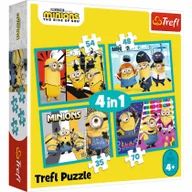 Puzzle - Trefl Puzzle 4w1 Wesoły Świat Minionków - miniaturka - grafika 1