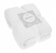 Koce - Koc 150 x 200 Mikrofibra Baranek Sherpa Biały - miniaturka - grafika 1