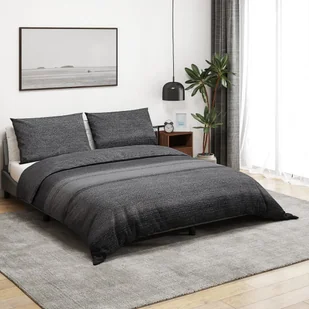 vidaXL Zestaw pościeli, ciemnoszary, 225x220 cm, bawełna - Pościel - miniaturka - grafika 1