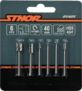 Sthor FREZY HSS DO MINI SZLIFIEREK 6SZT UCHWYT 3,2MM 25405 - Frezy - miniaturka - grafika 5