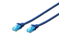 Patchcordy - Digitus Patch cord RJ45/RJ45 U/UTP kat. 5e 0,25m AWG 26/7 PVC niebieski (DK-1512-0025/B) - miniaturka - grafika 1
