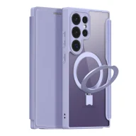 Etui i futerały do telefonów - Etui Dux Ducis Skin X Pro z klapką i magnetycznym ringiem na Samsung S24 Ultra - fioletowe - miniaturka - grafika 1