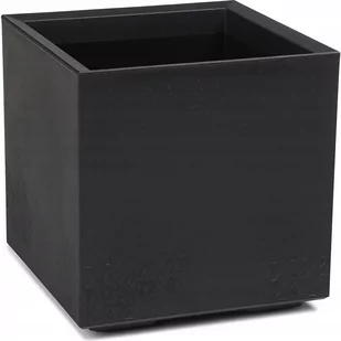 LAMELA Donica plastikowa Karo 39 x 39 cm czarna imitacja betonu - Donice - miniaturka - grafika 1