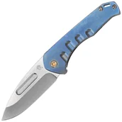 Noże - Nóż składany Medford Praetorian Slim PVD Tumbled Drop Point, Blue Handle, Bronze HW/Clip, S45VN (MK2084TD-37A2-T1C1-Q4) - miniaturka - grafika 1