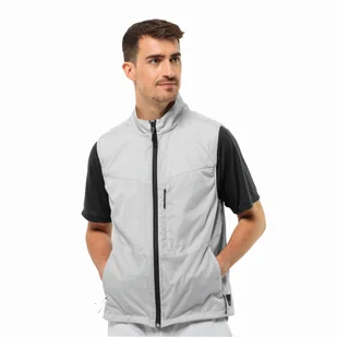 Męska kamizelka wiatroszczelna Jack Wolfskin WANDERJAHR VEST M cool grey - S - Kamizelki męskie - miniaturka - grafika 1