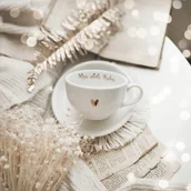 Filiżanki - Filiżanka 250 Ml Ze Spodkiem - Moja Złota Babcia Złote Serce - miniaturka - grafika 1