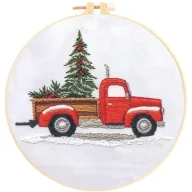 Akcesoria i części do maszyn do szycia - Zestaw do haftowania Czerwony pick-up z choinką TITANUM CRAFT-FUN SERIES - miniaturka - grafika 1