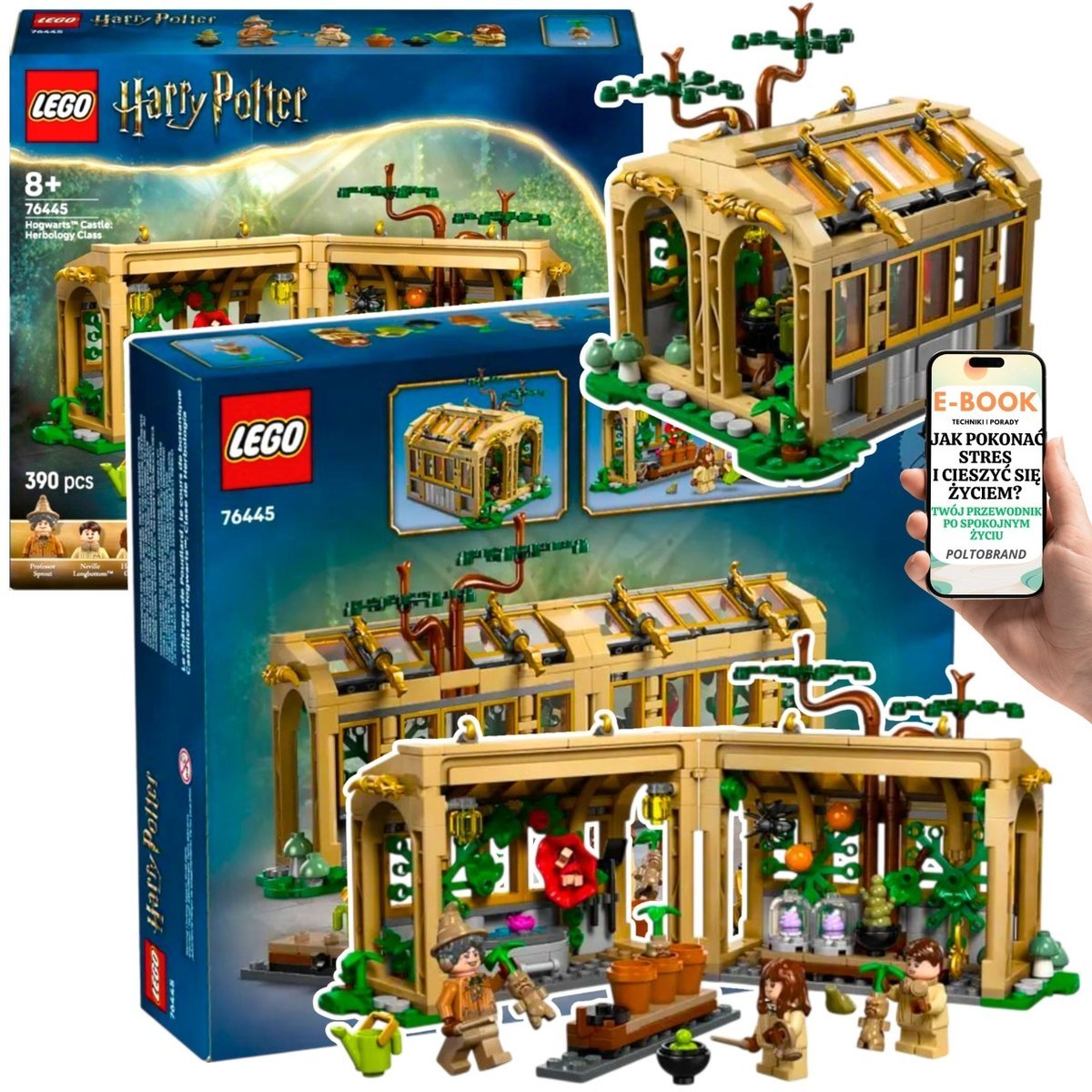 PREZENT URODZINOWY DLA FANA HARRYEGO POTTERA – LEGO Zamek Hogwart: zajęcia z zielarstwa (76445) + Minifigurki + EBOOK-1