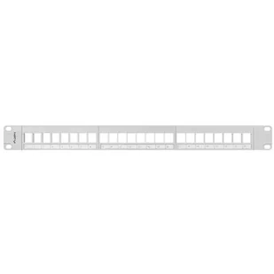 Lanberg Patch panel pusty PPKS-1024-S 24 port 1U 19\" do modułów keystone szary PPKS-1024-S - Szafy rack - miniaturka - grafika 1