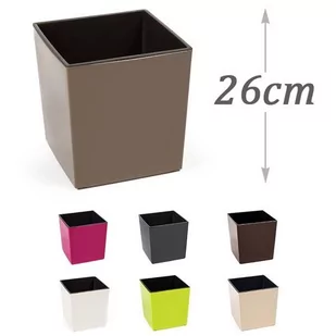 Blumfeldt Pigmejka z wkładem Juka, mokka połysk, 25x25x26 cm - Donice - miniaturka - grafika 1