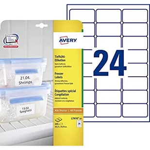 Avery Zweckform zweckform Etykiety na mrożonki 63,5 x 33,9mm białe do drukarki 600 sztuk (L7970-25) - Etykiety do drukarek - miniaturka - grafika 1
