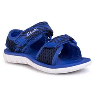 Sandały damskie - Clarks Sandały Surfing Tide T 261493667 Navy Combo - miniaturka - grafika 1