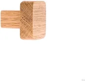 Klamki - Gałka meblowa Just One Kwadratowa Drewniana - Olej Bezbarwny Półmat - miniaturka - grafika 1