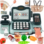 Zabawy w naśladowanie dorosłych - Kasa Fiskalna 24 Elementy Wyświetlacz Lcd - miniaturka - grafika 1