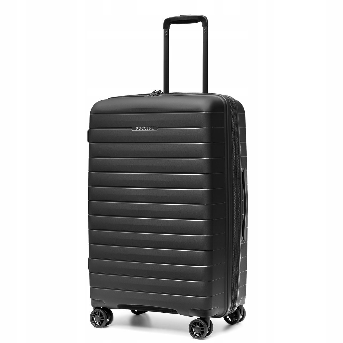 PUCCINI Walizka Średnia Podróżna Poszerzenie Polipropylen Czarna PP028B-1