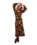 Sukienki - Joe Browns Damska złota sukienka dżersejowa z okrągłym dekoltem i długim rękawem, multi, 34 - miniaturka - grafika 1