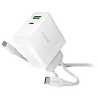 Ładowarki do telefonów - Ładowarka sieciowa Epico 65W GaN USB-C / USB + kabel USB-C, 2m (9915101100179) Biała - miniaturka - grafika 1