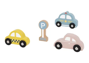 TOOKY TOY Zestaw Drewnaych Pojazdów i Znaków Drogowych w Pudełku - Samochody i pojazdy dla dzieci - miniaturka - grafika 5