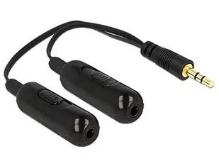 Delock Adapter AV 3,5mm - 2x 3,5mm St/Bu 0.20m +kontrola głośności 65683 - Akcesoria do tabletów i e-booków - miniaturka - grafika 1