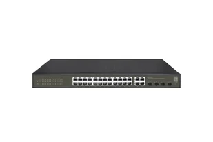 LevelOne GES-2128 łącza sieciowe Zarządzany L2 Gigabit Ethernet (10/100/1000) Czarny - Pozostałe akcesoria sieciowe - miniaturka - grafika 1