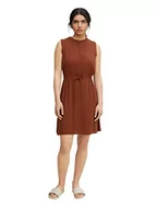 Sukienki - TOM TAILOR Denim Damski Letnia sukienka ze ściągaczem 1031310, 29566 - Nut Brown, XL - miniaturka - grafika 1