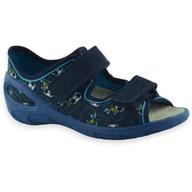 Buty dla chłopców - Sandały chłopięce kapcie do przedszkola skórzana wkładka Befado 063X020 Sunny - miniaturka - grafika 1