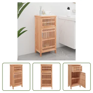 The Living Store szafka łazienkowa 42x29x82 cm orzech lity - Szafki łazienkowe - miniaturka - grafika 1