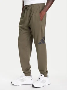adidas Spodnie dresowe Essentials Big Logo JE8970 Khaki Regular Fit - Spodnie sportowe męskie - miniaturka - grafika 1