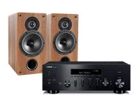 Zestawy stereo - Yamaha R-N600A (czarny) + Tesi 261 (orzech) - miniaturka - grafika 1