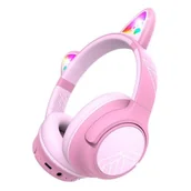 Słuchawki - POWERLOCUS Bobo Cat Ears Różowy - miniaturka - grafika 1