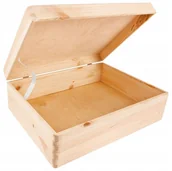 Pudełka i szkatułki - Creative Deco Drewniane Pudełko z Wiekiem | 40 x 30 x 14 cm | Kolor naturalny, nielakierowane - miniaturka - grafika 1