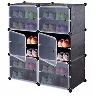 Szafki na buty - Szafka modułowa na buty PETRA czarna - miniaturka - grafika 1