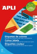 Etykiety do drukarek - Apli Etykiety kolorowe AP1601 210x297mm niebieskie 20 AP1600 - miniaturka - grafika 1