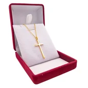 Naszyjniki - Naszyjnik Złoty Krzyżyk - Pozłacana Stal chirurgiczna - miniaturka - grafika 1