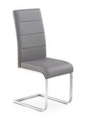 Krzesła - Krzesło tapicerowane K85 w kolorze szarym eco skóra, na chromowanej płozie - miniaturka - grafika 1
