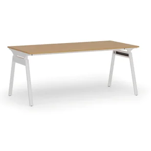 Biurko PRIMO SIGMA, 1800 x 900 mm, podstawa biała, buk - Biurka - miniaturka - grafika 1