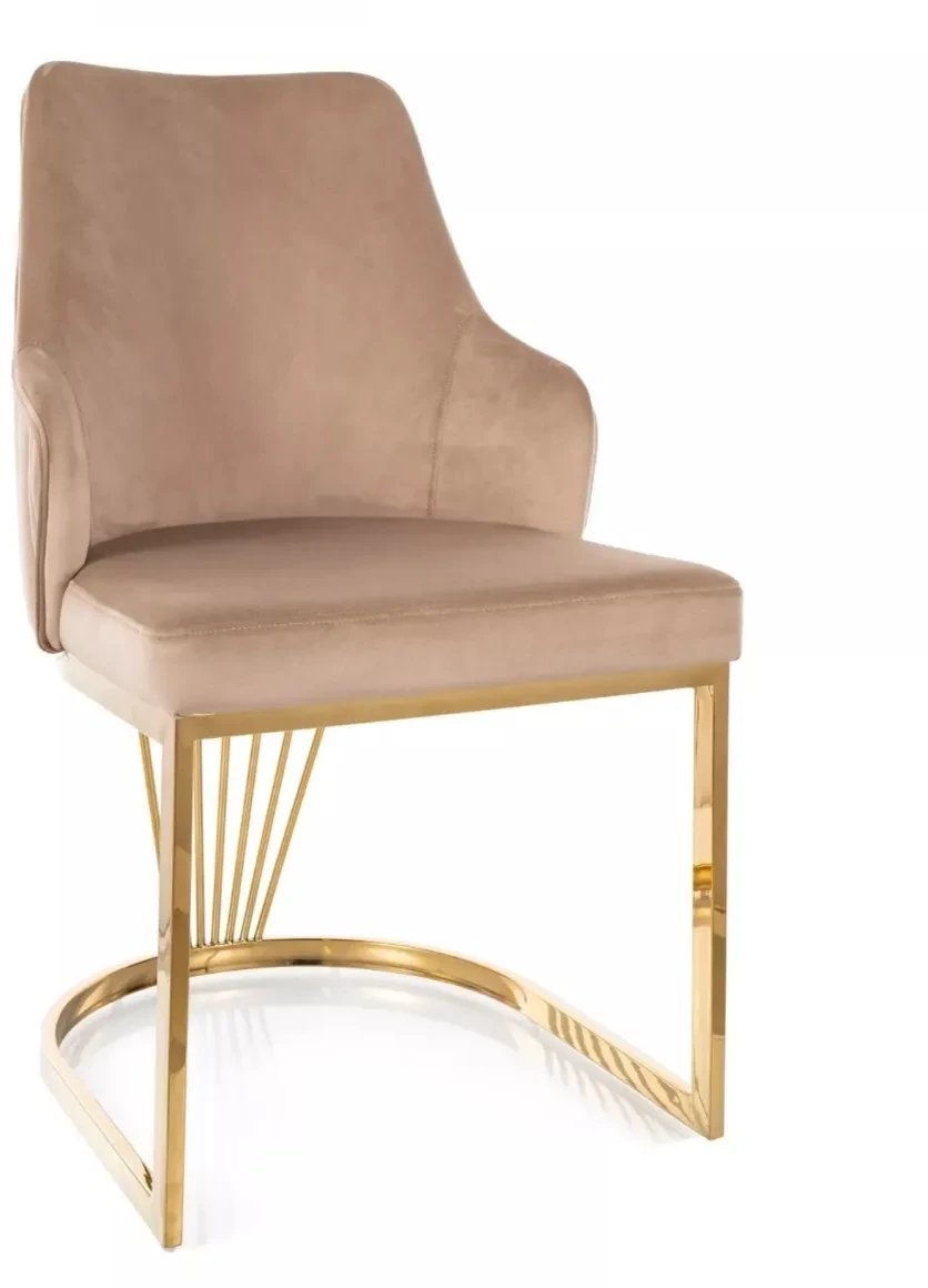 Krzesło tapicerowane ALURE VELVET beżowe SIGNAL