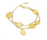 Bransoletki - Podwójna bransoletka z monetkami - miniaturka - grafika 1