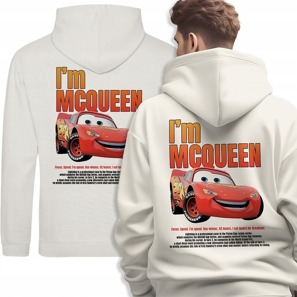 Bluza Vanilla Z Kapturem I'M MCQUEEN Dla Chłopaka Męża Na Prezent Rozmiar M