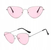 Okulary przeciwsłoneczne - Damskie RÓŻOWE Okulary przeciwsłoneczne KOCIE UV - miniaturka - grafika 1