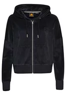 Bluzy damskie - Superdry Vle Velour Zip Hood Bluza damska, Eclipse Navy, 40 - miniaturka - grafika 1